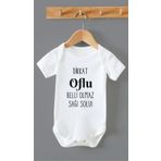 Organik %100 Pamuk Dikkat Oflu Baskılı Bebek Body Badi Çıtçıtlı Zıbın Zbn132