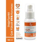 Organik Baby Doğal Içerikli Bebek Çocuk ve Yetişkin Güneş Kremi Leke Karşıtı Vegan Uva Uvb 50+ Spf 50 ml Tüm Ciltler İçin