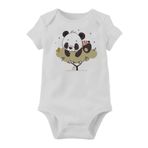 Organik Baskılı Pamuklu Unisex Bebek Body LMN575N, 3 Yaş