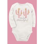 Organik Baskılı Pamuklu Unisex Bebek Body Uzune140 1718-LMNN, Yeni Doğan