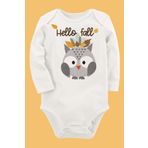 Organik Baskılı Pamuklu Unisex Bebek Body Uzune145 1635-LMNN, 3 Ay