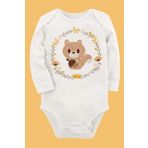 Organik Baskılı Pamuklu Unisex Bebek Body Uzune146 1631-LMNN, 9 Ay