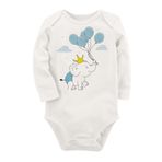 Organik Baskılı Pamuklu Unisex Bebek Body Uzune147 1676-LMN, 6 Ay