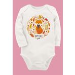 Organik Baskılı Pamuklu Unisex Bebek Body Uzune150 1713-LMNN, 6 Ay