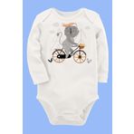 Organik Baskılı Pamuklu Unisex Bebek Body Uzune152 1649-LMNN, 9 Ay
