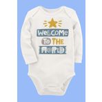 Organik Baskılı Pamuklu Unisex Bebek Body Uzune156 1621-LMNN, 3 Ay