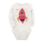 Organik Baskılı Pamuklu Unisex Bebek Body Uzune162 1651-LMN, 3 Ay
