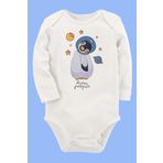 Organik Baskılı Pamuklu Unisex Bebek Body Uzune164 1699-LMNN, 3 Yaş