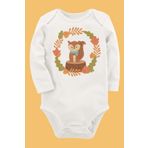 Organik Baskılı Pamuklu Unisex Bebek Body Uzune168, 2 Yaş