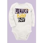 Organik Baskılı Pamuklu Unisex Bebek Body Uzune177 1722-LMNN, 3 Yaş