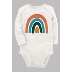 Organik Baskılı Pamuklu Unisex Bebek Body Uzune180 1664-LMNN, 3 Ay