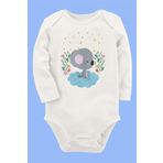 Organik Baskılı Pamuklu Unisex Bebek Body Uzune183 1659-LMNN, 6 Ay