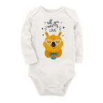 Organik Baskılı Pamuklu Unisex Bebek Body Uzune191 1629-LMN, 9 Ay