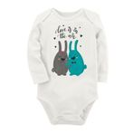 Organik Baskılı Pamuklu Unisex Bebek Body Uzune192 1653-LMN, 3 Ay