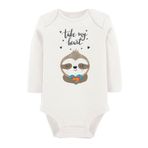 Organik Baskılı Pamuklu Unisex Bebek Body Uzune194 1682-LMN, 3 Ay