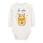 Organik Baskılı Pamuklu Unisex Bebek Body Uzune197 1724-LMN, 6 Ay