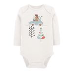 Organik Baskılı Pamuklu Unisex Bebek Body Uzune198 1691-LMN, 9 Ay