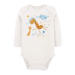 Organik Baskılı Pamuklu Unisex Bebek Body Uzune199 1661-LMN, Yeni Doğan