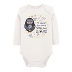 Organik Baskılı Pamuklu Unisex Bebek Body Uzune204, 2-4 Yaş