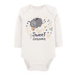 Organik Baskılı Pamuklu Unisex Bebek Body Uzune205 1652-LMN, 9 Ay