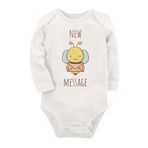 Organik Baskılı Pamuklu Unisex Bebek Body Uzune215 1804-LMN, 3 Ay