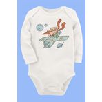 Organik Baskılı Pamuklu Unisex Bebek Body Uzune216 1866-LMNN, 3 Ay