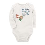 Organik Baskılı Pamuklu Unisex Bebek Body Uzune218 1683-LMN, Yeni Doğan
