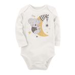 Organik Baskılı Pamuklu Unisex Bebek Body Uzune222 1712-LMN, 3 Yaş