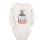 Organik Baskılı Pamuklu Unisex Bebek Body Uzune227 1663-LMN, 12 Ay