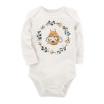 Organik Baskılı Pamuklu Unisex Bebek Body Uzune232 1737-LMN, Yeni Doğan