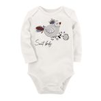 Organik Baskılı Pamuklu Unisex Bebek Body Uzune237 1723-LMN, 6 Ay