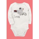 Organik Baskılı Pamuklu Unisex Bebek Body Uzune237 1723-LMNN, 6 Ay
