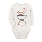 Organik Baskılı Pamuklu Unisex Bebek Body Uzune245 1684-LMN, 3 Ay