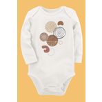 Organik Baskılı Pamuklu Unisex Bebek Body Uzune247 1633-LMNN, 6 Ay
