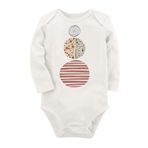 Organik Baskılı Pamuklu Unisex Bebek Body Uzune249 1623-LMN, 9 Ay