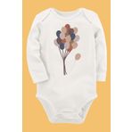 Organik Baskılı Pamuklu Unisex Bebek Body Uzune256 1803-LMNN, 9 Ay