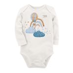 Organik Baskılı Pamuklu Unisex Bebek Body Uzune258 1755-LMN, 6 Ay