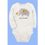 Organik Baskılı Pamuklu Unisex Bebek Body Uzune260 1696-LMNN, 9 Ay