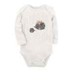 Organik Baskılı Pamuklu Unisex Bebek Body Uzune275 1638-LMN, 12 Ay