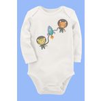 Organik Baskılı Pamuklu Unisex Bebek Body Uzune276 1646-LMNN, 3 Yaş