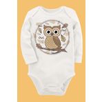 Organik Baskılı Pamuklu Unisex Bebek Body Uzunkole10 1610-LMNN, 12 Ay