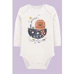 Organik Baskılı Pamuklu Unisex Bebek Body Uzunkole110 1611-LMNN, 9 Ay