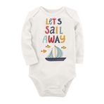 Organik Baskılı Pamuklu Unisex Bebek Body Uzunkole114 1830-LMN, Yeni Doğan