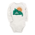 Organik Baskılı Pamuklu Unisex Bebek Body Uzunkole119 1811-LMN, 6 Ay