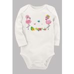 Organik Baskılı Pamuklu Unisex Bebek Body Uzunkole121 1824-LMNN, Yeni Doğan