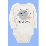 Organik Baskılı Pamuklu Unisex Bebek Body Uzunkole124 1788-LMNN, 3 Ay