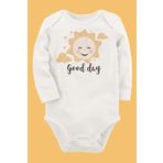 Organik Baskılı Pamuklu Unisex Bebek Body Uzunkole126 1760-LMNN, Yeni Doğan