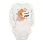 Organik Baskılı Pamuklu Unisex Bebek Body Uzunkole128 1729-LMN, 12 Ay