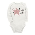 Organik Baskılı Pamuklu Unisex Bebek Body Uzunkole129 1765-LMN, 9 Ay