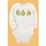 Organik Baskılı Pamuklu Unisex Bebek Body Uzunkole134 1759-LMNN, 12 Ay